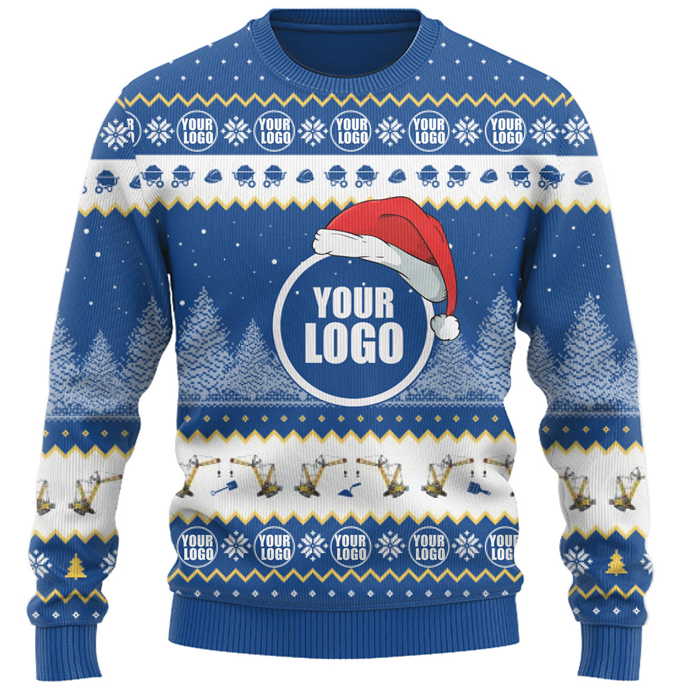 Construction Custom Company Logo Ugly Christmas Sweater 10